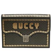 Pre-owned Leather clutches Gucci Vintage , Black , Dames