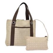 Pre-owned Canvas handbags Bvlgari Vintage , Beige , Dames