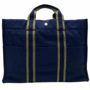 Pre-owned Canvas handbags Hermès Vintage , Blue , Dames