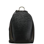 Pre-owned Leather backpacks Louis Vuitton Vintage , Black , Dames