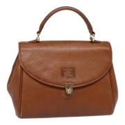 Pre-owned Leather handbags Burberry Vintage , Brown , Dames