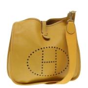 Pre-owned Leather shoulder-bags Hermès Vintage , Yellow , Dames