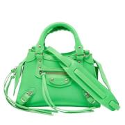 Pre-owned Leather totes Balenciaga Vintage , Green , Dames