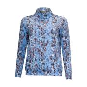 Stijlvolle Blouson Top met Rolhals Roberto sarto , Blue , Dames