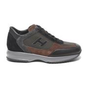 Bruin Zwart Sneakers Aw23 Hogan , Brown , Heren