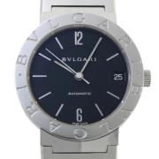 Pre-owned Stainless Steel watches Bvlgari Vintage , Black , Heren