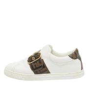 Pre-owned Leather sneakers Fendi Vintage , White , Dames