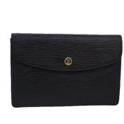 Pre-owned Leather clutches Louis Vuitton Vintage , Black , Dames