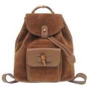 Pre-owned Suede gucci-bags Gucci Vintage , Brown , Dames