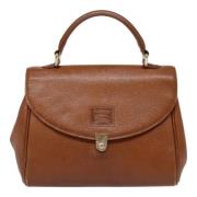 Pre-owned Leather handbags Burberry Vintage , Brown , Dames