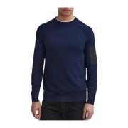 Katoenen crew neck trui in marine Barbour , Blue , Heren