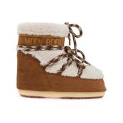 Shearling Snowboots met kruisveters Moon Boot , Brown , Dames