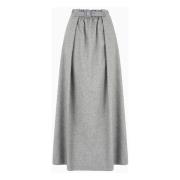 Grijze wollen A-lijn rok Emporio Armani , Gray , Dames