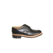 Zwarte leren bloem Derby schoenen Grenson , Black , Heren