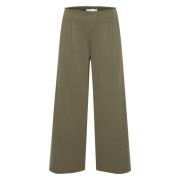 Groene Culottes Slip-On Broek Herfst/Winter Ichi , Green , Dames