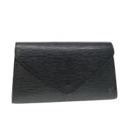 Pre-owned Leather clutches Louis Vuitton Vintage , Black , Dames