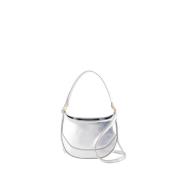 Zilveren Leren Crossbody Tas Magnetische Sluiting Vanessa Bruno , Gray...