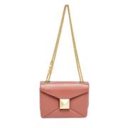 Pre-owned Leather shoulder-bags Valentino Vintage , Pink , Dames