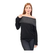 Zwarte Off-Shoulder Sweater Gaudi , Black , Dames