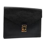 Pre-owned Leather clutches Louis Vuitton Vintage , Black , Dames