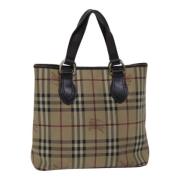 Pre-owned Leather totes Burberry Vintage , Beige , Dames