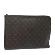 Pre-owned Canvas clutches Louis Vuitton Vintage , Brown , Dames