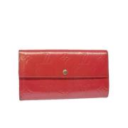 Pre-owned Leather wallets Louis Vuitton Vintage , Red , Dames