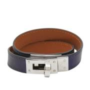 Pre-owned Leather bracelets Hermès Vintage , Blue , Dames