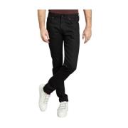 Zwarte Japanse Denim Skinny Fit Jeans Naked & Famous Denim , Black , H...