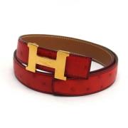 Pre-owned Leather belts Hermès Vintage , Red , Dames