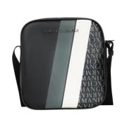 Moderne diagonale gestreepte heren crossbody tas Armani Exchange , Bla...