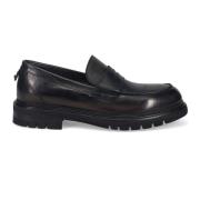 Zwarte Leren Mocassin Schoenen Calpierre , Black , Heren