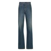 Blauwe Katoenen Straight-Leg Jeans Maison Margiela , Blue , Dames