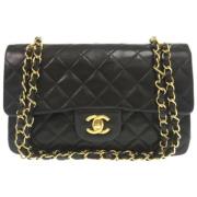 Pre-owned Leather chanel-bags Chanel Vintage , Black , Dames