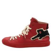 Pre-owned Leather sneakers Gucci Vintage , Red , Heren