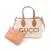 Pre-owned Canvas gucci-bags Gucci Vintage , Beige , Dames