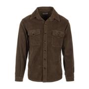 Bruine Corduroy Overshirt Cruna , Brown , Heren