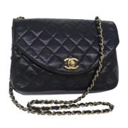 Pre-owned Leather chanel-bags Chanel Vintage , Black , Dames