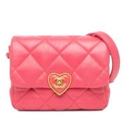 Pre-owned Leather crossbody-bags Chanel Vintage , Pink , Dames