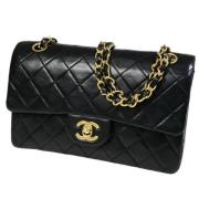 Pre-owned Leather chanel-bags Chanel Vintage , Black , Dames