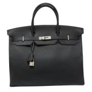 Pre-owned Leather totes Hermès Vintage , Black , Dames