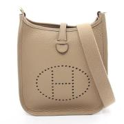 Pre-owned Leather shoulder-bags Hermès Vintage , Beige , Dames