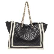 Pre-owned Leather totes Chanel Vintage , Black , Dames