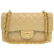 Pre-owned Leather chanel-bags Chanel Vintage , Beige , Dames