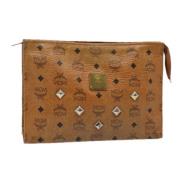 Pre-owned Leather clutches MCM Pre-owned , Brown , Dames