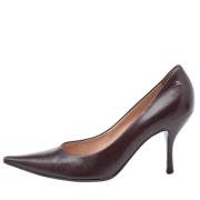 Pre-owned Leather heels Chanel Vintage , Brown , Dames