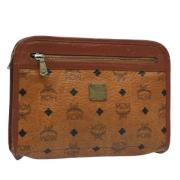 Pre-owned Leather clutches MCM Pre-owned , Brown , Dames