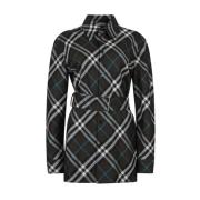 Zwarte Geruite Riemshirt Burberry , Multicolor , Dames