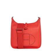 Pre-owned Leather shoulder-bags Hermès Vintage , Red , Dames