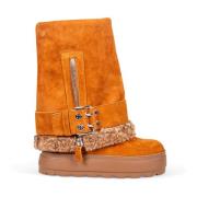 Bruine Leren Laarzen Casadei , Brown , Dames